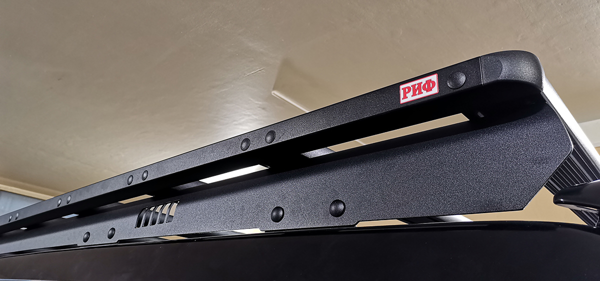 Багажник экспедиционный (платформа) алюминиевый РИФ 1150x2080 мм для Toyota Land Cruiser Prado 120 (с крепежом)