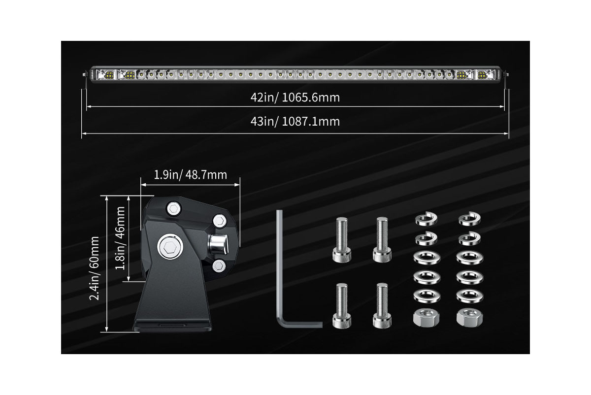 Светодиодная фара комбинированного света AURORA 1016 мм 200W LED