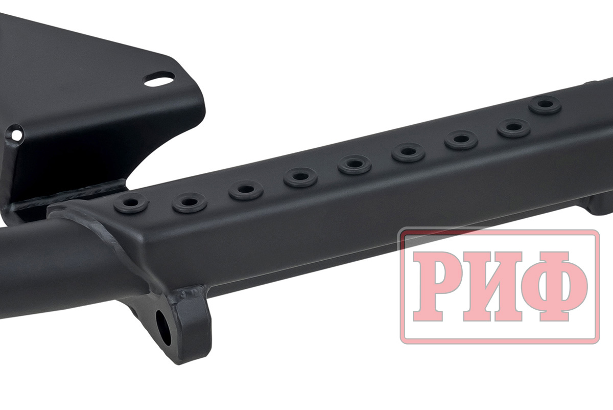 Бампер задний силовой/защита штатного бампера РИФ Toyota Land Cruiser 200 2007-2015 c квадратом под фаркоп