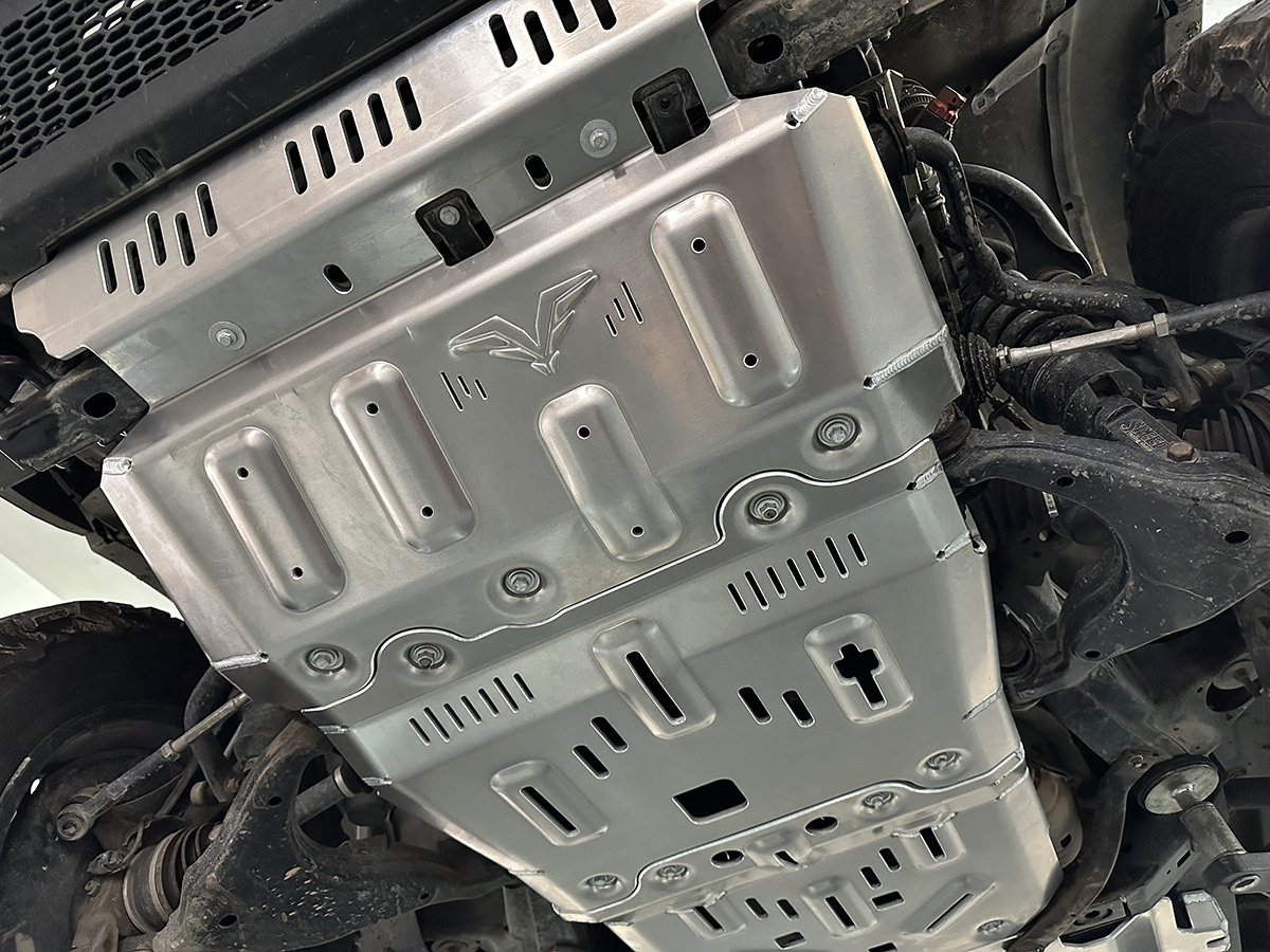 Защита Falcon радиатора, картера, РК, КПП для Toyota Land Cruiser Prado 120 (4.0), алюминий, 8 мм