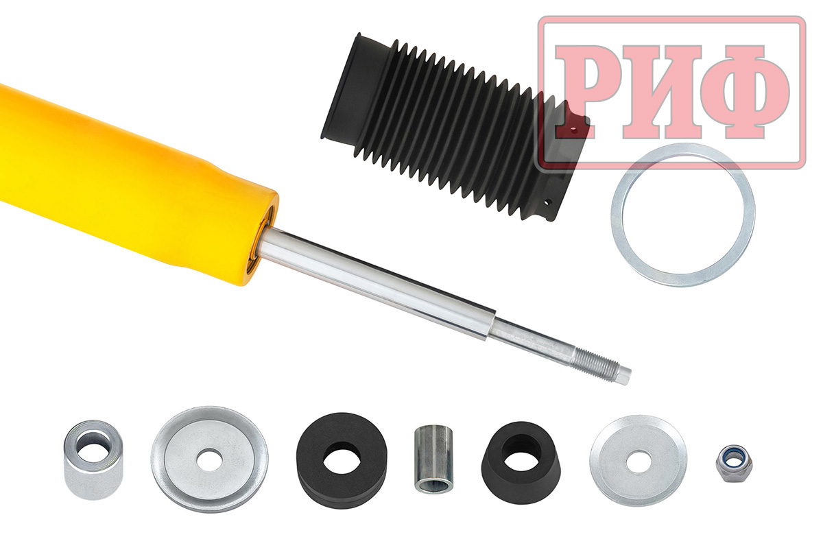 Амортизатор усиленный РИФ передний GWM TANK 400/500, FOTON Tunland V9 штатный и лифт 0-40 мм