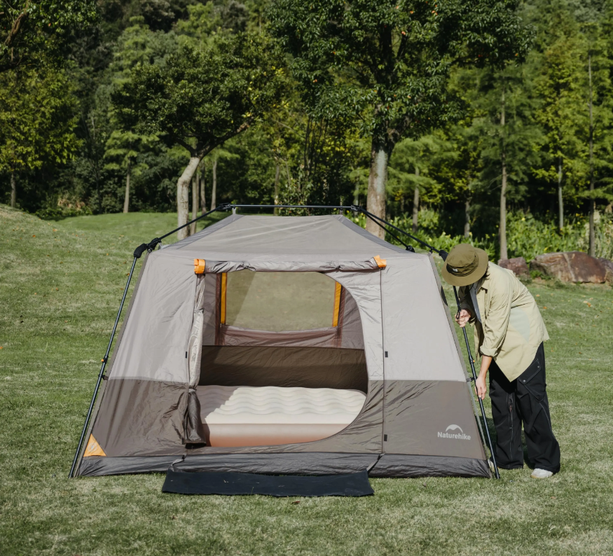 Палатка Naturehike Cape 5.2, 4-местная, быстросборная, серо-коричневая