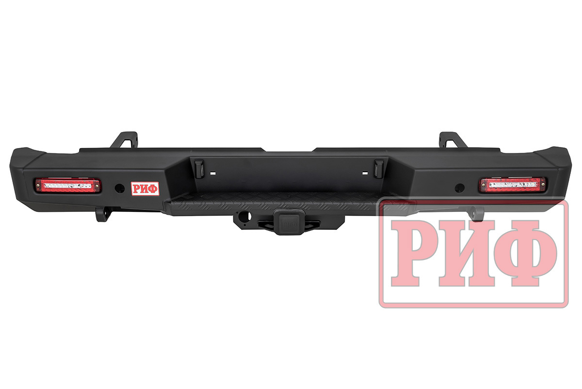 Бампер РИФ силовой задний JAC T6, SOLLERS ST6 с квадратом под фаркоп и фонарями