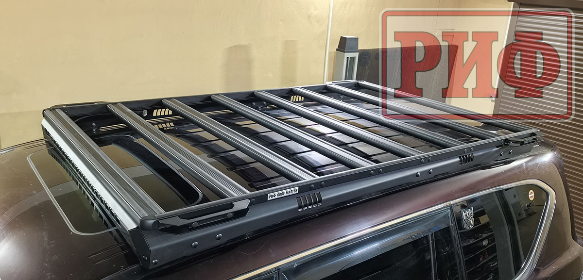 Багажник экспедиционный (платформа) алюминиевый РИФ 1300x2080 мм для Nissan Patrol Y62 (с крепежом)