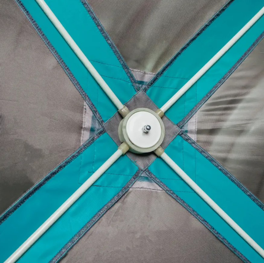 Шатер "СЛЕДОПЫТ" быстросборный, 5 стен, h-2,08, 2,8х2,9 м, S по полу 5,6 кв.м, цв. WATERFALL