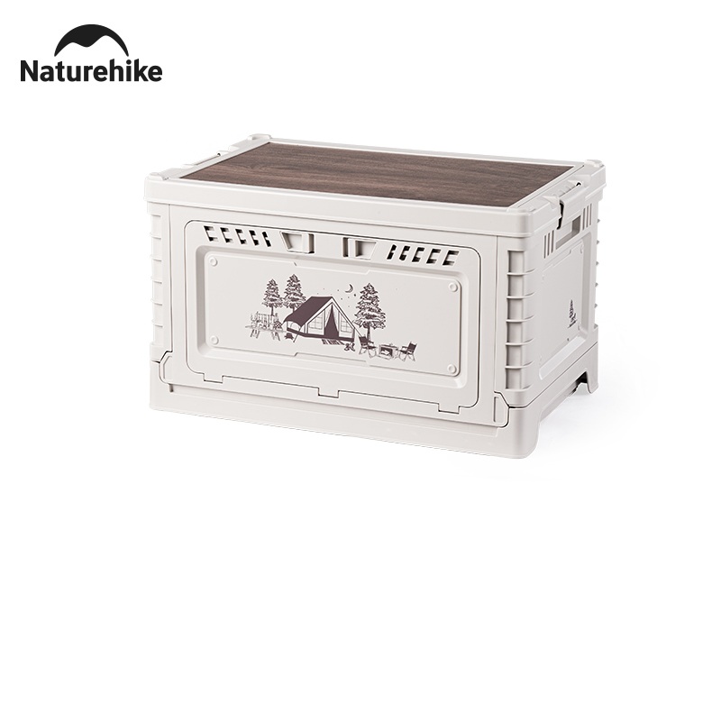 Ящик туристический Naturehike 50 л, трансформер, со столешницей, бежевый (уценка)