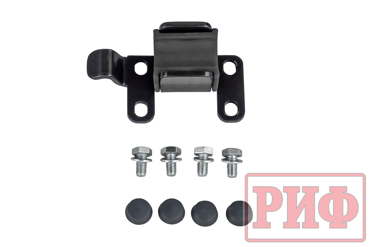 Бампер РИФ силовой задний Toyota Land Cruiser 76 2007-2024 с квадратом под фаркоп, калиткой и фонарями