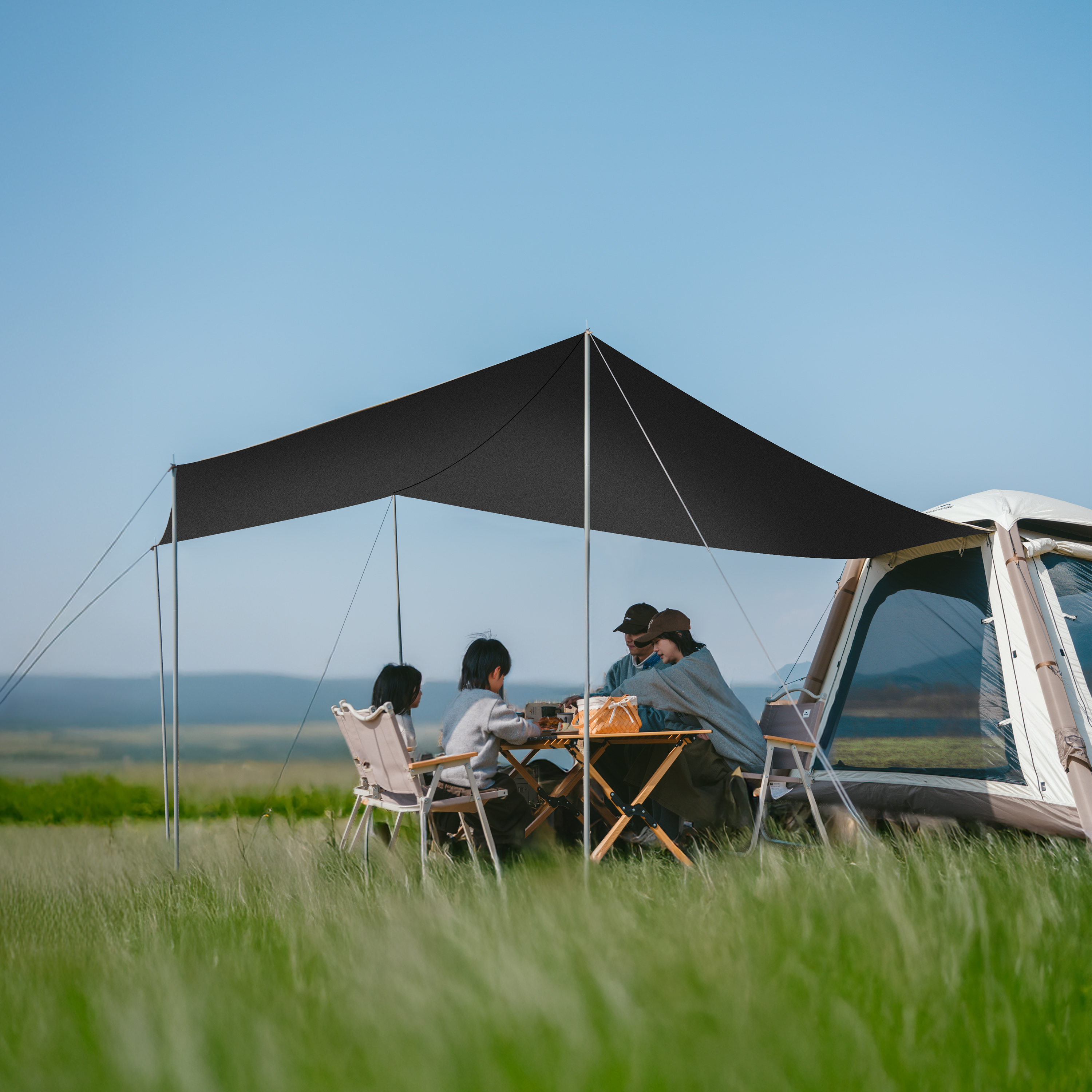 Палатка Naturehike Ango Air Pro, 3-местная, быстросборная, надувной каркас, коричневая