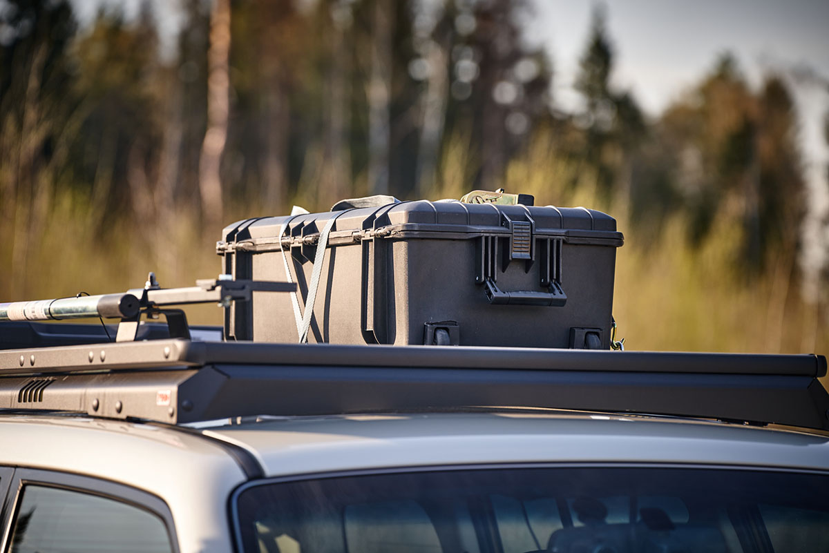 Багажник экспедиционный (платформа) алюминиевый РИФ 1150x2080 мм для Mitsubishi Pajero IV (с крепежом)