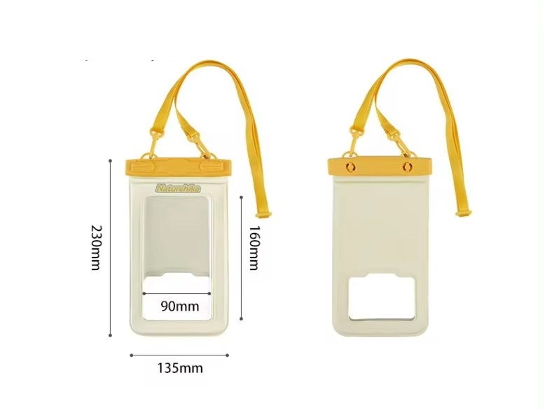 Гермочехол Naturehike плоский для телефона 23х13,5 см., желтый