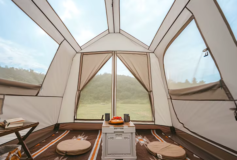 Палатка Naturehike Village 6.0 II поколения 4-местная, быстросборная, с верандой, коричневая