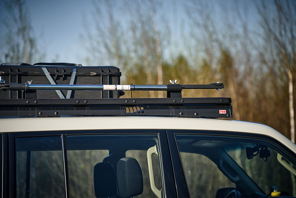 Багажник экспедиционный (платформа) алюминиевый РИФ 1150x2080 мм для Mitsubishi Pajero IV (с крепежом)