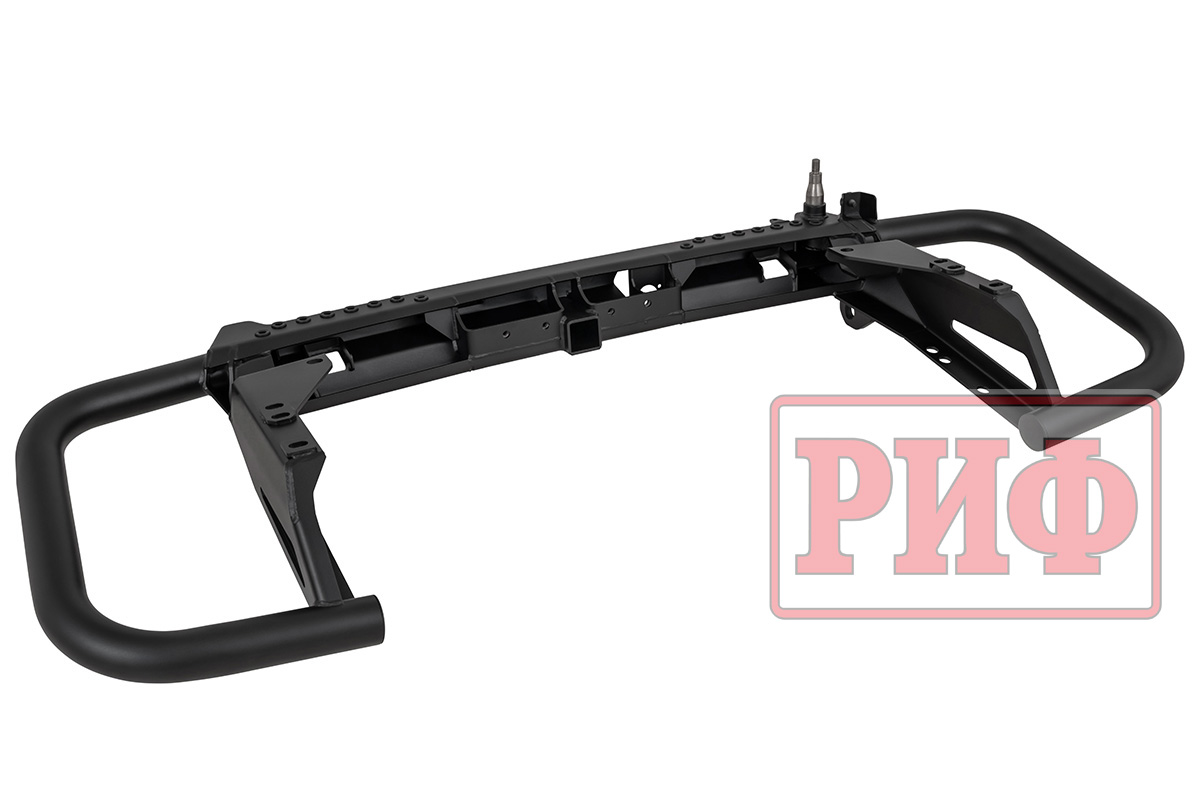Бампер РИФ силовой задний Toyota Land Cruiser 200 2007-2015 c квадратом под фаркоп и калиткой, стандарт