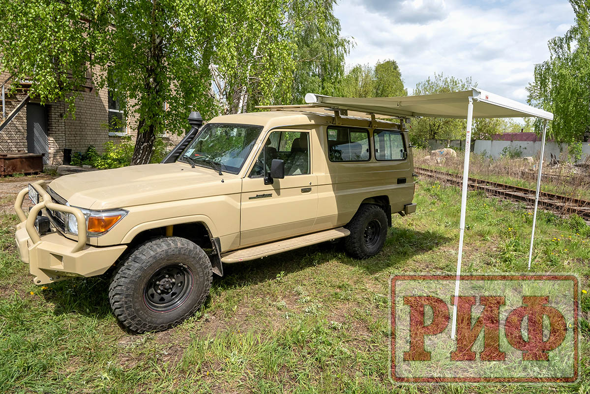 Маркиза автомобильная РИФ 2,5х2,0 м кассетная с электроприводом, корпус белый