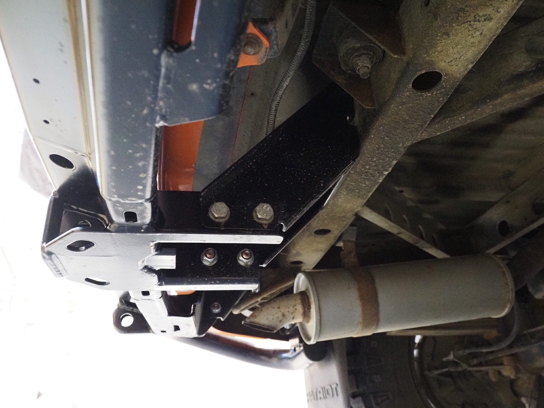 Бампер задний силовой/защита штатного бампера РИФ УАЗ Патриот 2015+ с квадратом под фаркоп, стандарт