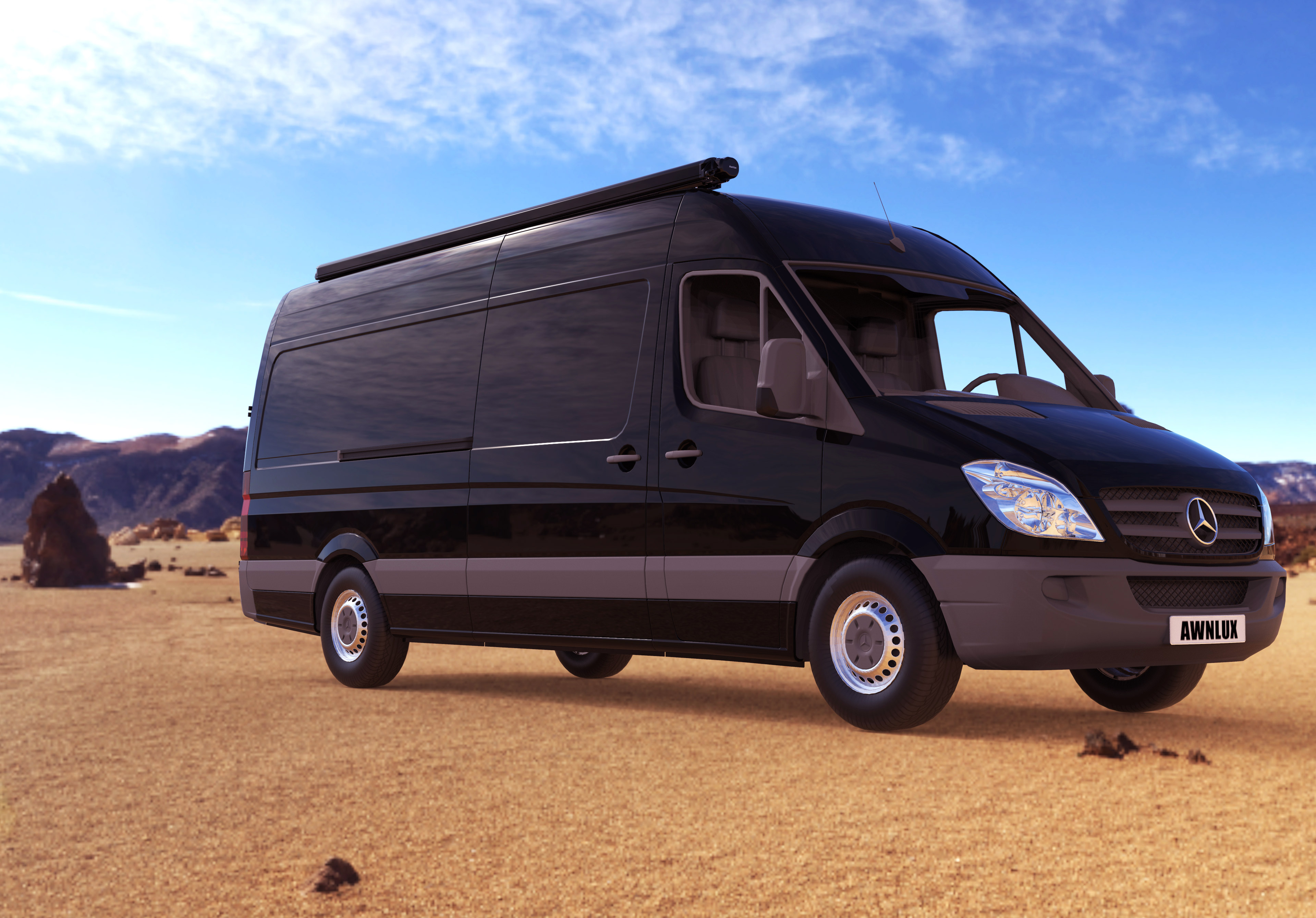 Маркиза автомобильная РИФ 3,5х2,5 м кассетная с электроприводом, корпус черный