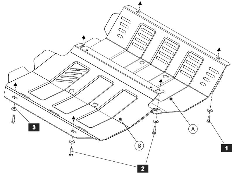 Защита картера и радиатора MITSUBISHI L200 (Triton) , 2.4 TD, 2015 -