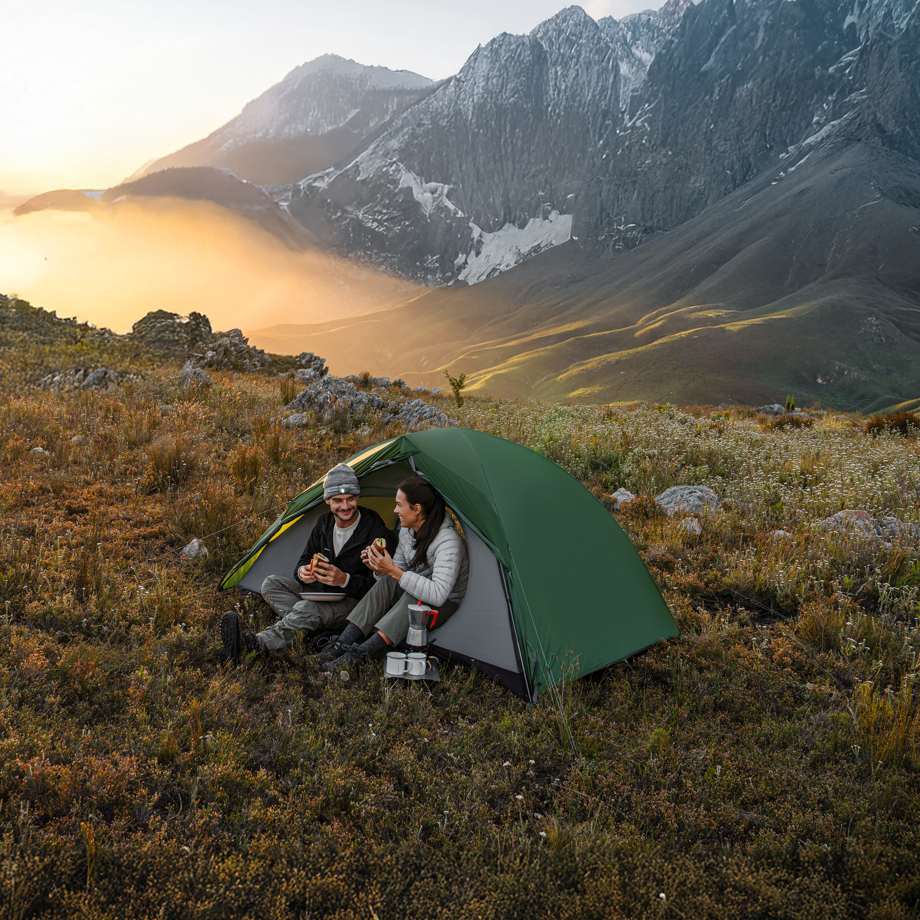 Палатка Naturehike Cloud-Creek PRO, 2-местная, зеленая