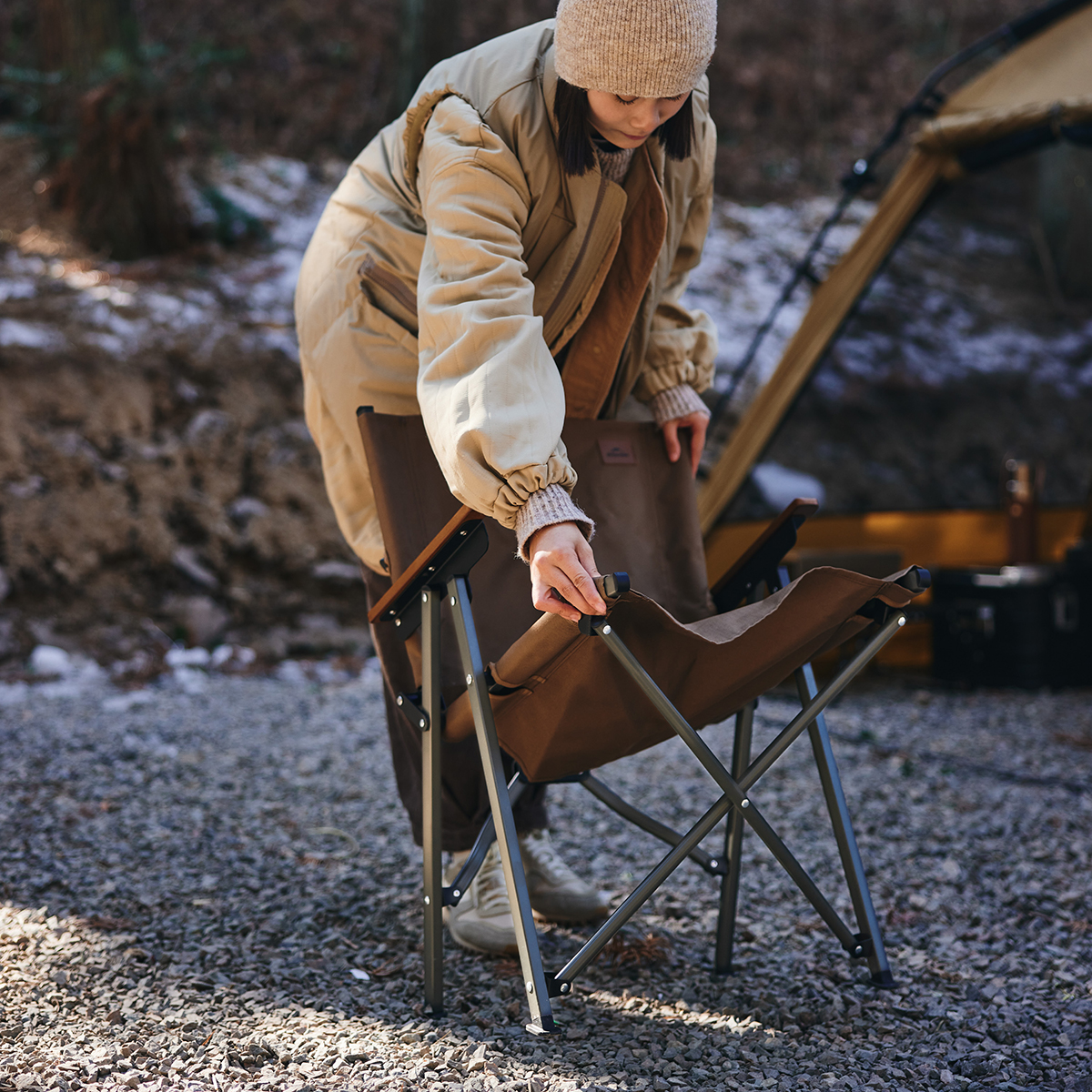Кресло туристическое Naturehike складное, коричневое, до 120 кг