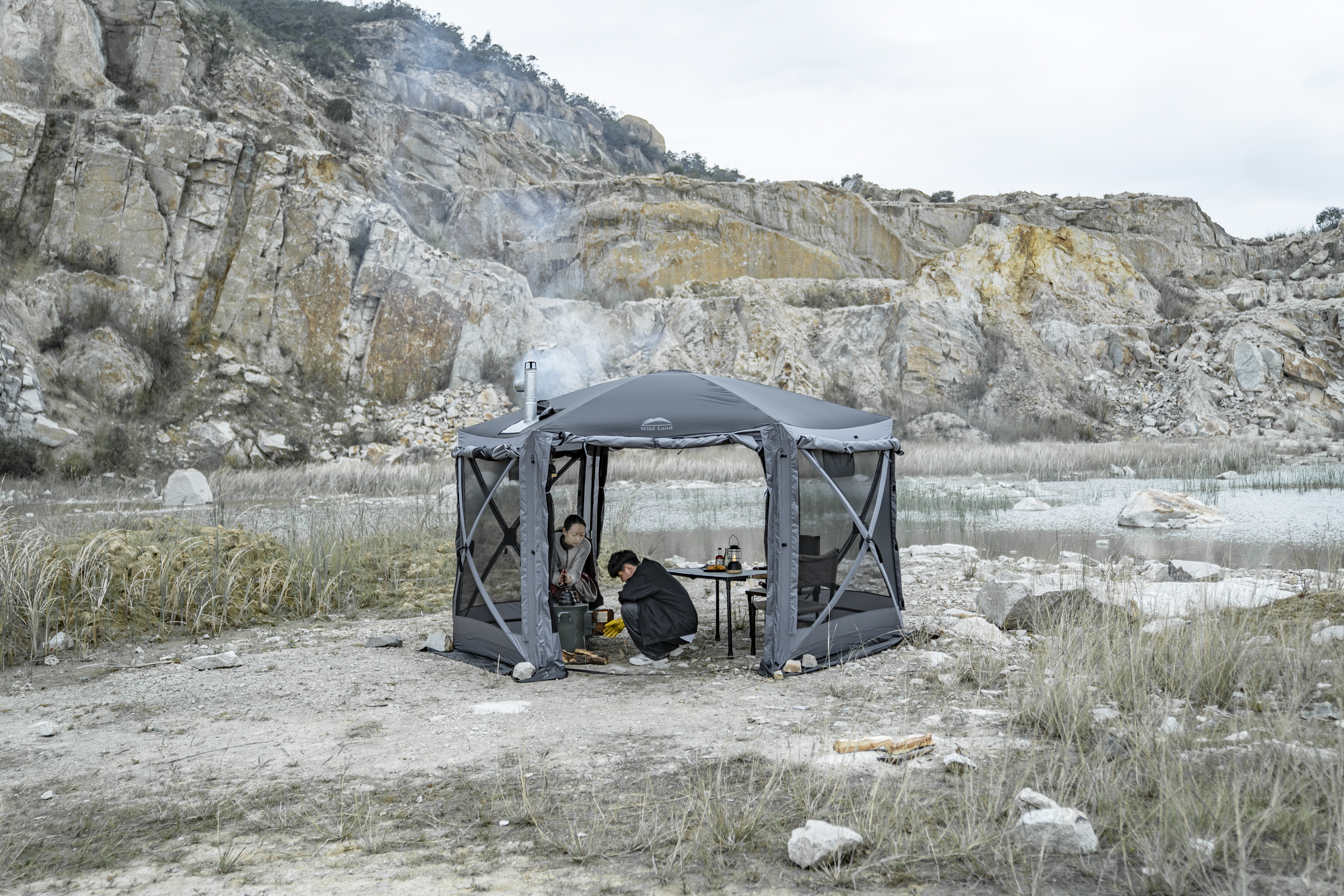 Шатер Wild Land Hub screen house 600 LUX, коричневый