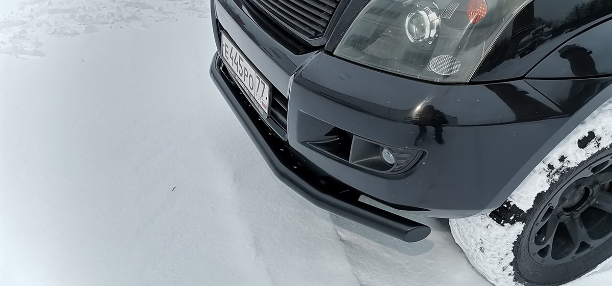 Бампер РИФ силовой передний/защита штатного бампера Toyota Land Cruiser Prado 120 c защитой радиатора