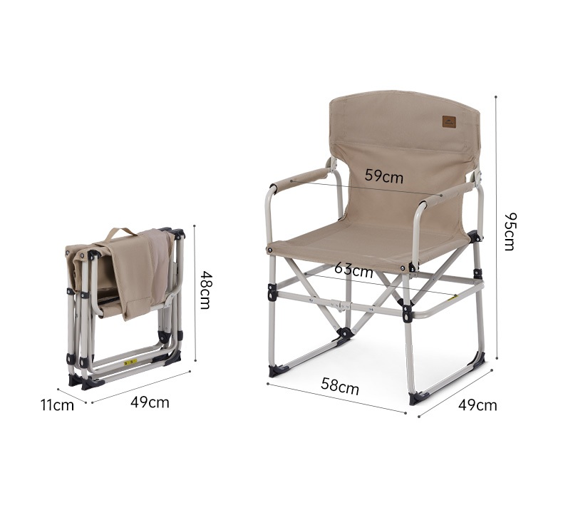 Кресло туристическое Naturehike 49х56х95 см, складное, черное