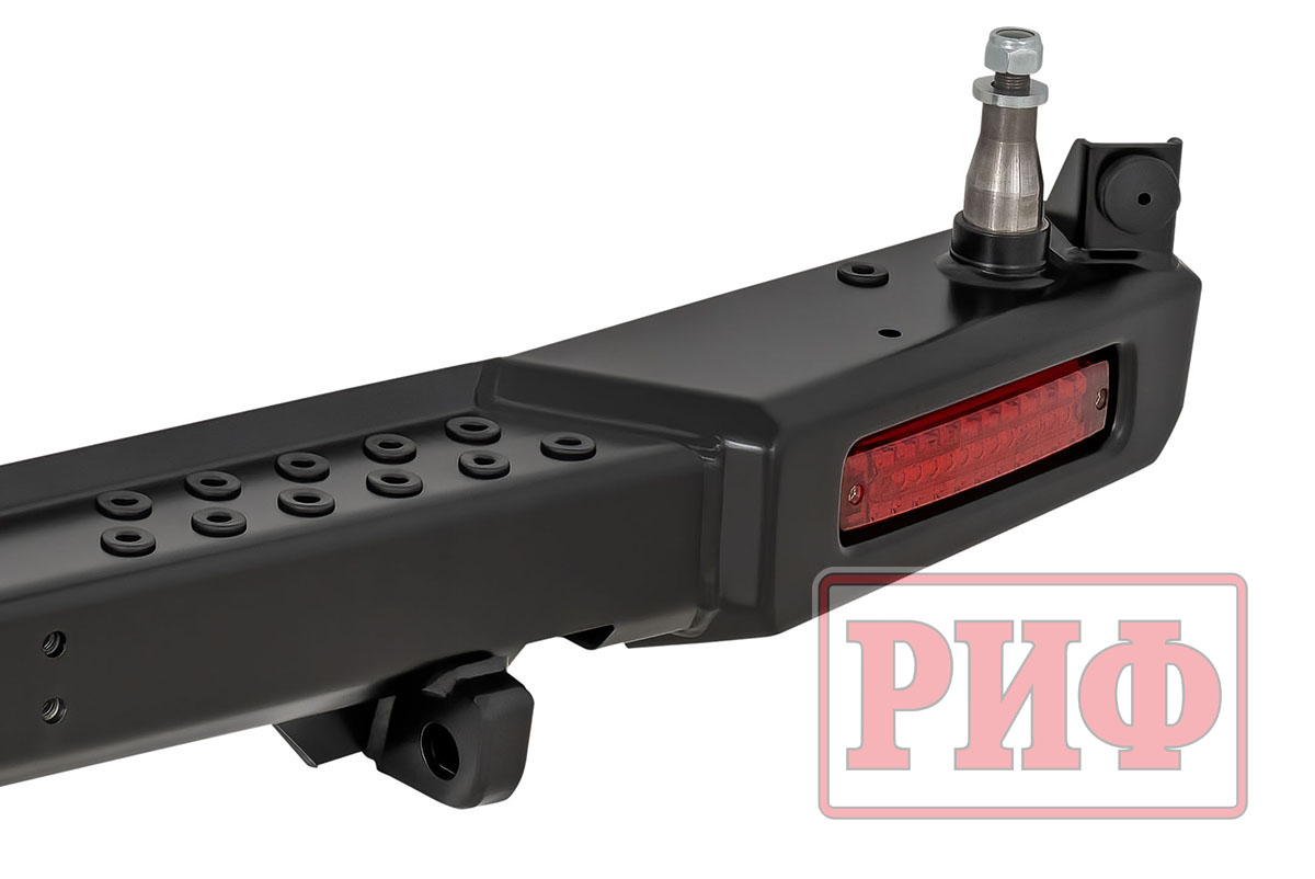 Бампер РИФ силовой задний УАЗ Буханка с фонарями, калиткой, возможностью установки фаркопа, стандарт