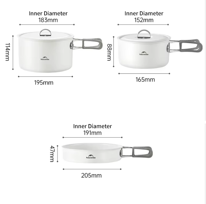 Набор посуды Naturehike туристический 3 предмета, керамическое покрытие