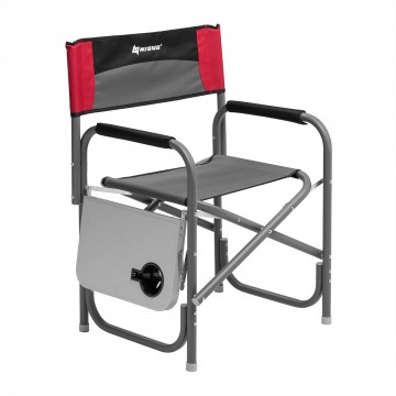 Кресло директорское NISUS с откидывающимся столиком (серый/красный/черный), 62х52х47 см, до 120 кг.