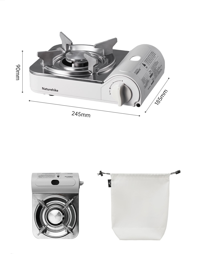 Плита газовая Naturehike 2,2 кВт, темно-белая
