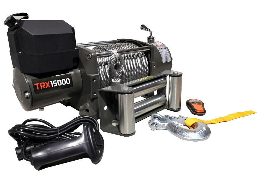 Лебедка автомобильная 4REVO TRX-15000 24V (стальной трос)