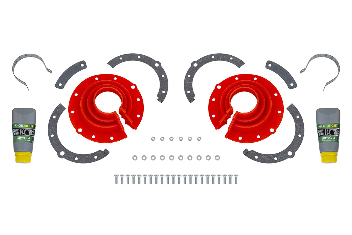 Пыльник поворотного кулака нов.обр. УАЗ с мостами Тимкен, Спайсер, Гибридный (2 шт.) красный