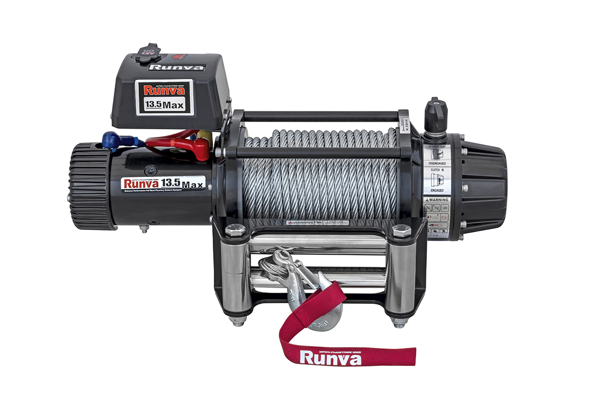 Лебёдка автомобильная электрическая 12V Runva EWB13500MAXS 6136 кг MAX влагозащищенная, стальной трос