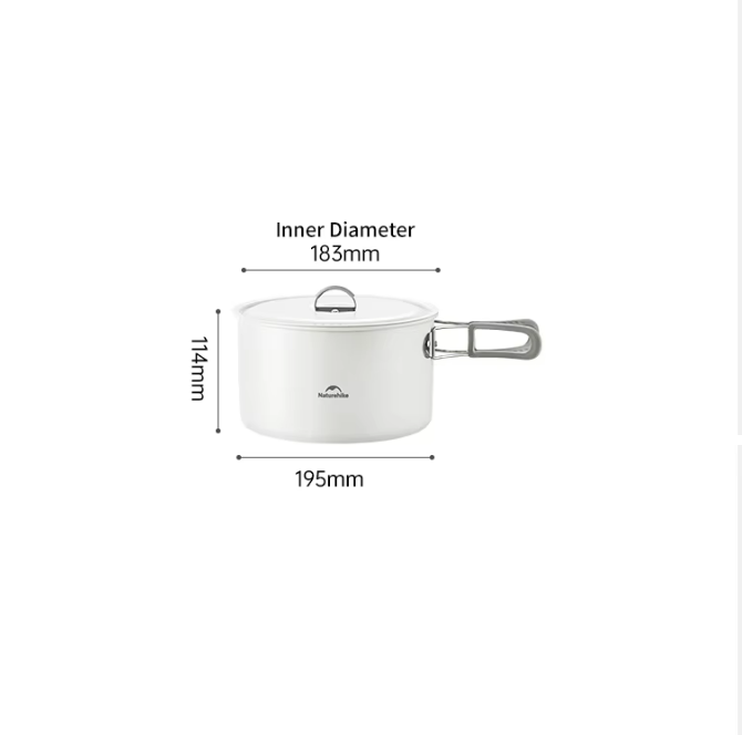 Котелок туристический Naturehike 2,8 л., с керамическим покрытием, белый