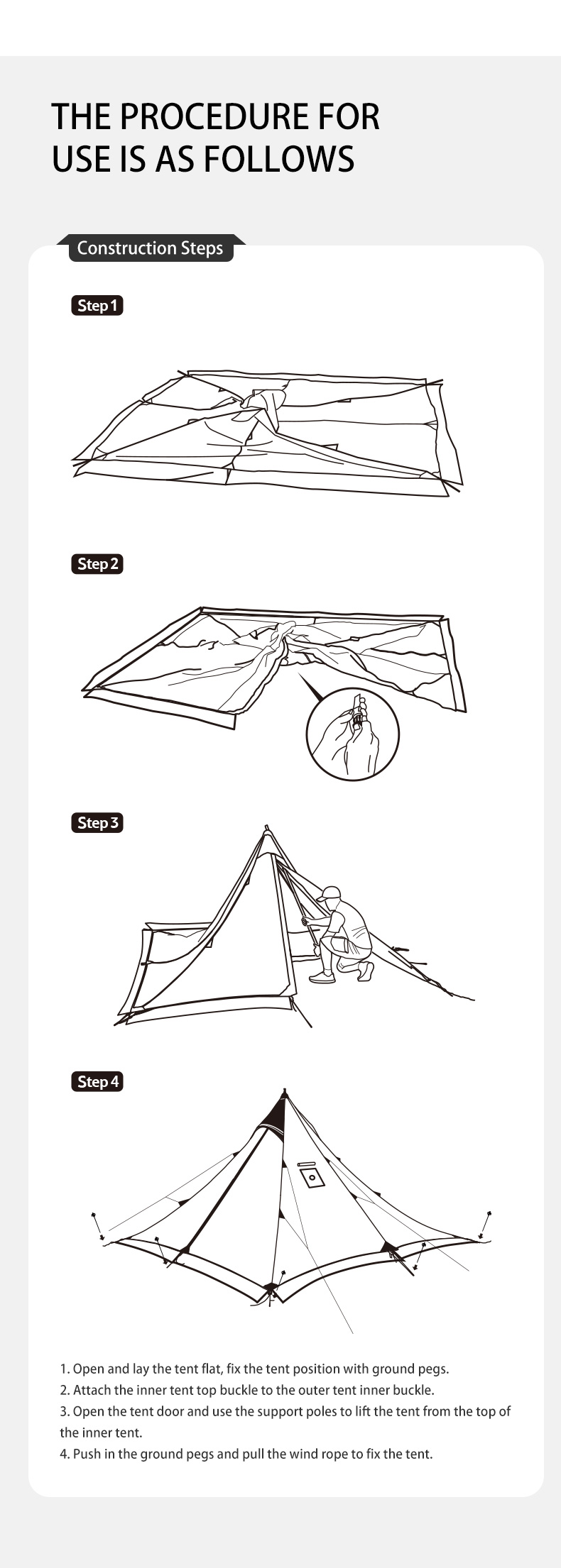 Палатка Naturehike Pyramid, 2-местная, бежевая