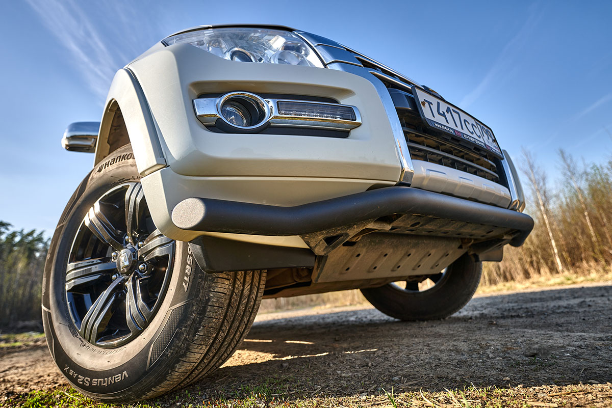 Бампер РИФ силовой передний Mitsubishi Pajero IV под площадку для лебёдки RIFPJR-30000 с защитой радиатора