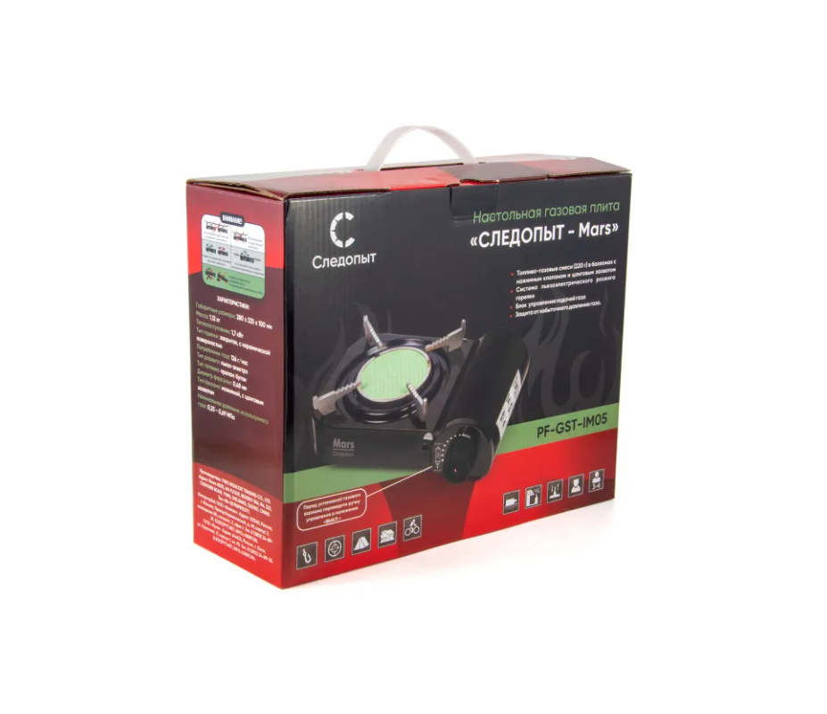 Плита газовая СЛЕДОПЫТ Mars, керамическая конфорка
