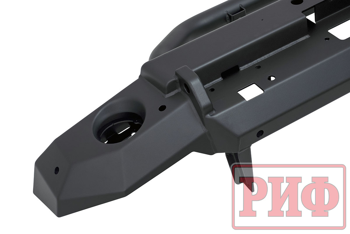 Бампер РИФ силовой передний Jeep Wrangler JL 2018+ под штатные фары, с центральной защитной дугой (для а/м с низкими перед. крыльями))