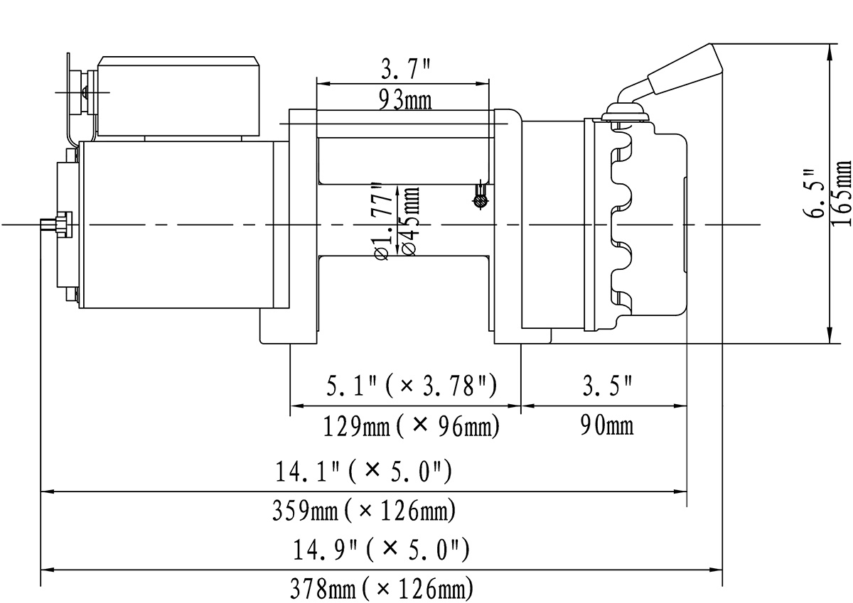 Лебёдка электрическая 12V Runva EWX4500U 2040 кг