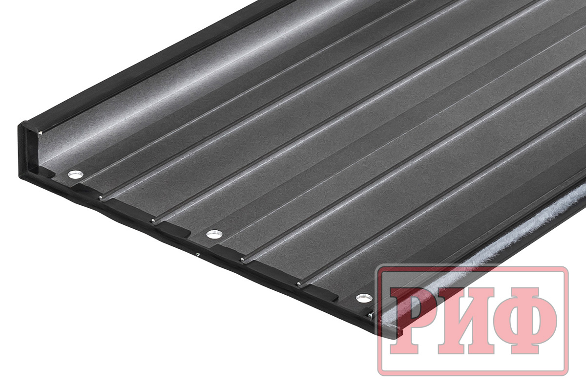 Крышка кузова РИФ для JAC T9, роллета раздвижная с электроприводом 1580х1620 мм, алюминиевая, черная