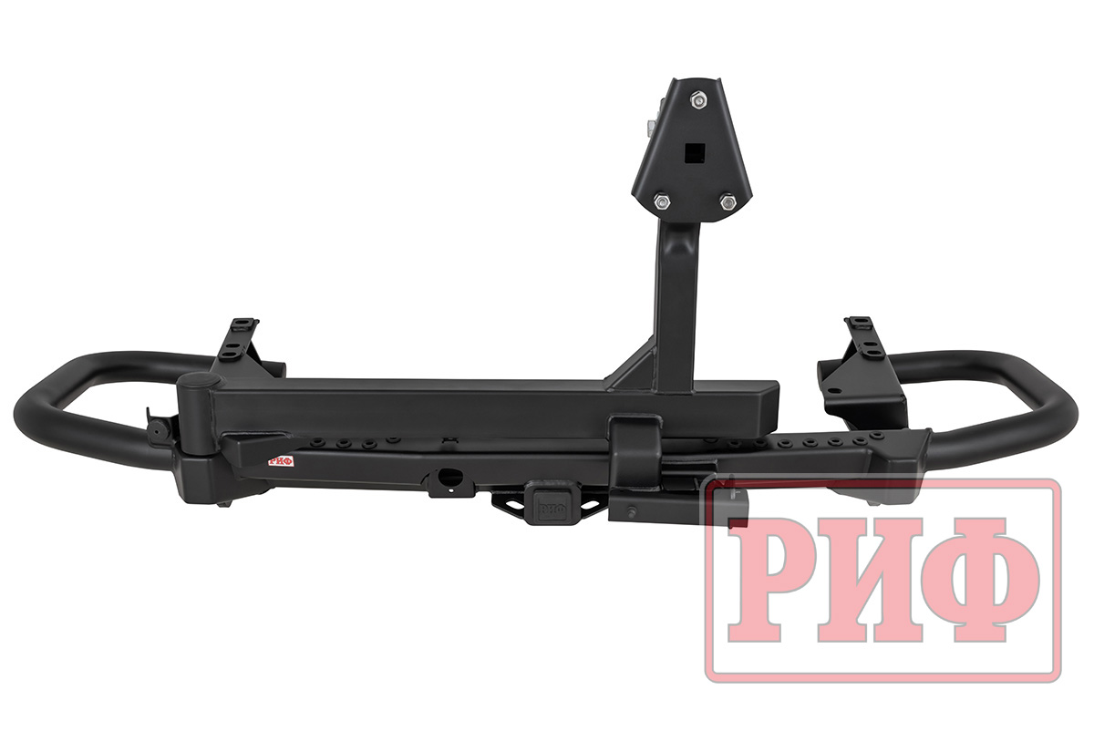 Бампер РИФ силовой задний Toyota Land Cruiser 200 2007-2015 c квадратом под фаркоп и калиткой, стандарт