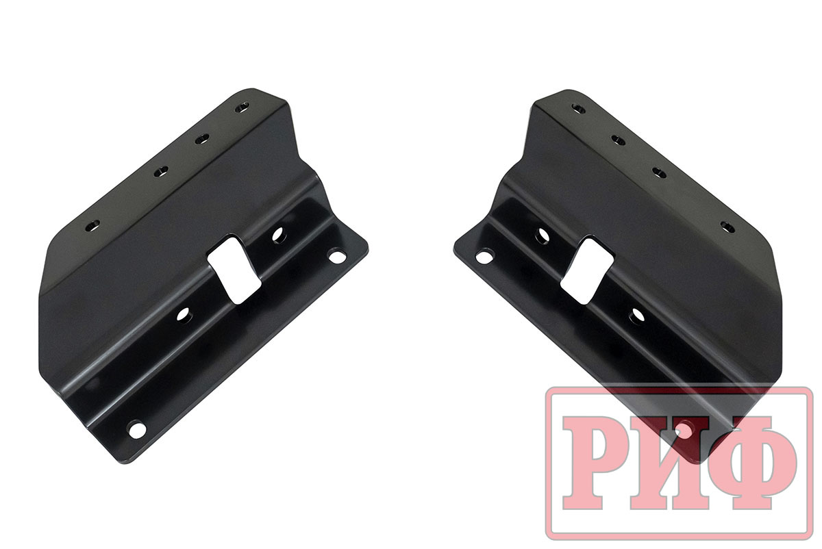 Бампер задний силовой/защита штатного бампера РИФ Renault Duster 2021+ c квадратом под фаркоп, калиткой и подсветкой номера