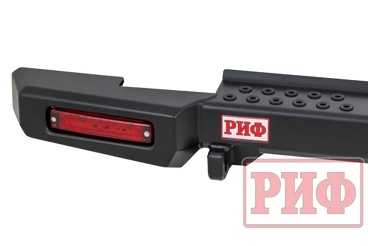 Бампер РИФ силовой задний УАЗ Хантер с фонарями, калиткой, без фаркопа, стандарт