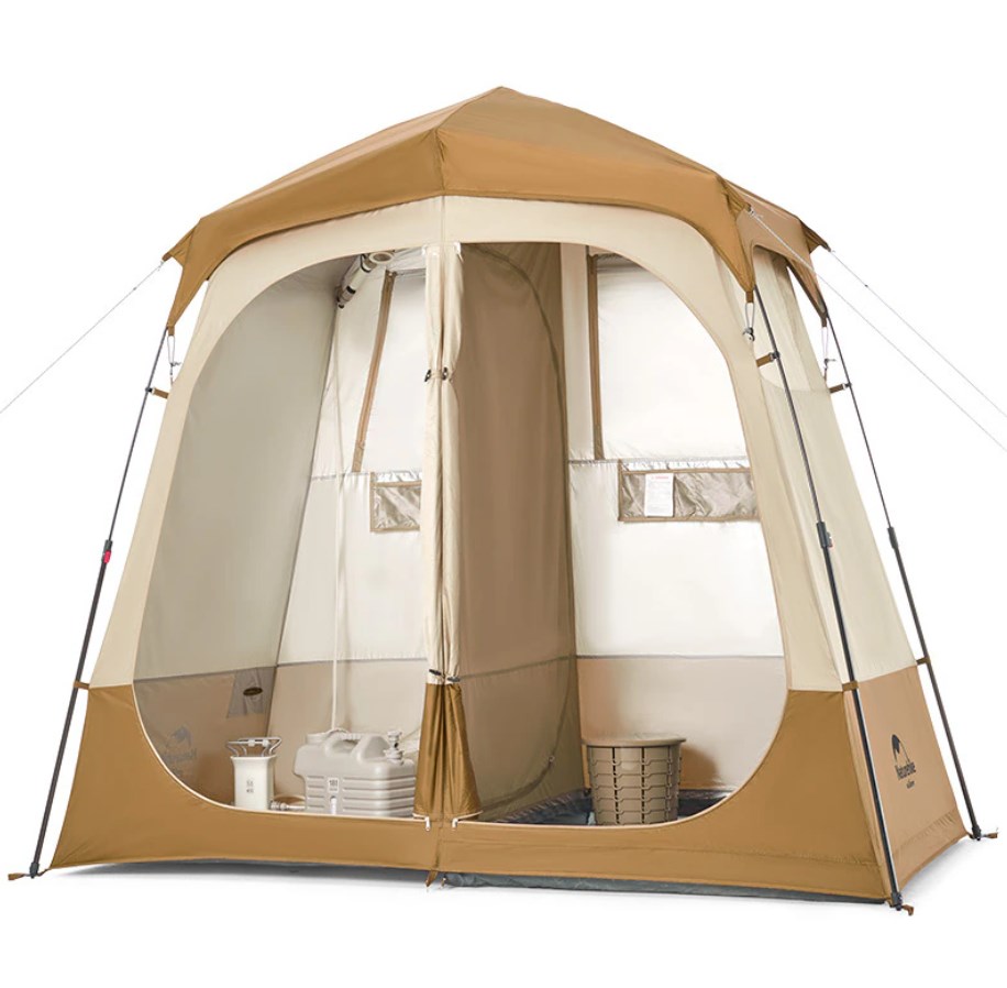 Палатка Naturehike душ-туалет, двойной, алюминиевый каркас, коричневый