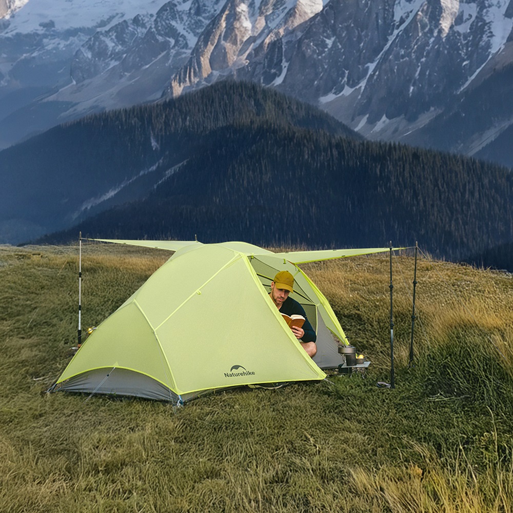 Палатка Naturehike Star River EXT Si 2-местная, алюминиевый каркас, сверхлегкая, желтая