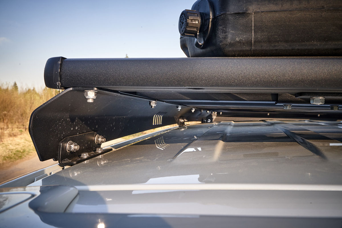 Багажник экспедиционный (платформа) алюминиевый РИФ 1150x2080 мм для Mitsubishi Pajero IV (с крепежом)