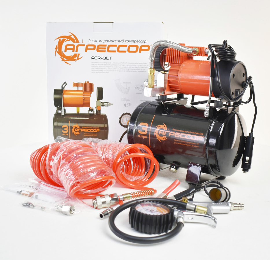 Компрессор АГРЕССОР, с ресивером на 3л