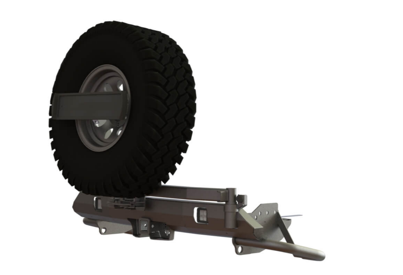 Бампер силовой задний Mitsubishi Pajero Sport с квадратом под фаркоп, калитка