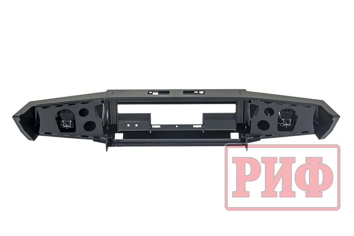 Бампер РИФ передний Toyota Land Cruiser 76/78/79 2007-2024 c доп. фарами, под штатную лебедку и расширители арок