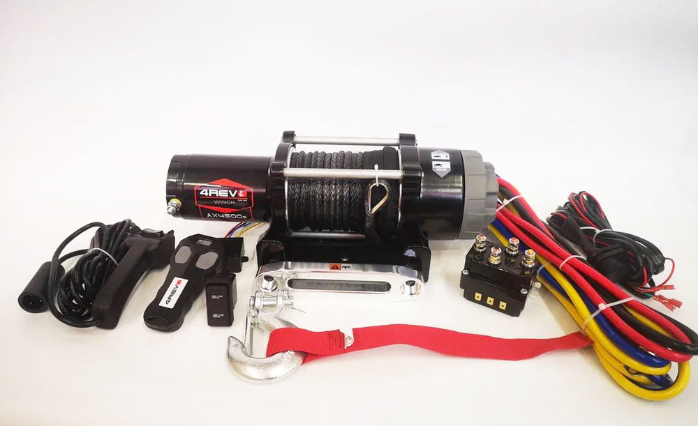 Лебедка для квадроцикла / снегохода 4REVO AX-4500S (Синтетический трос)